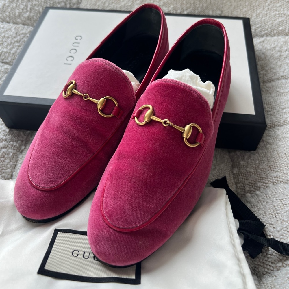 Gucci horsebit velvet loafers